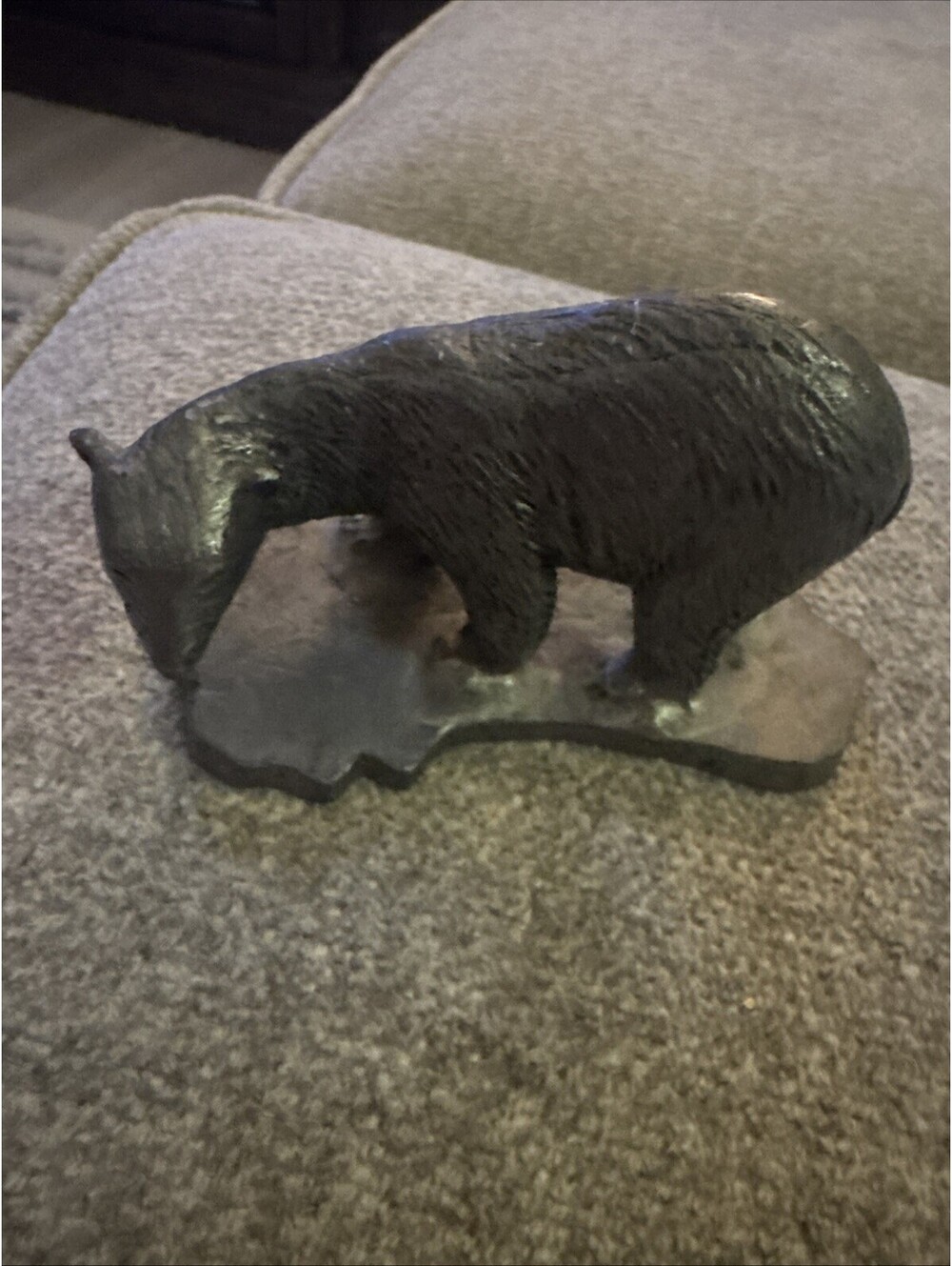 pewter bear statue